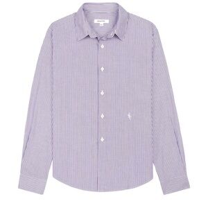 Sporty & Rich logo-embroidered SRC striped cotton shirt